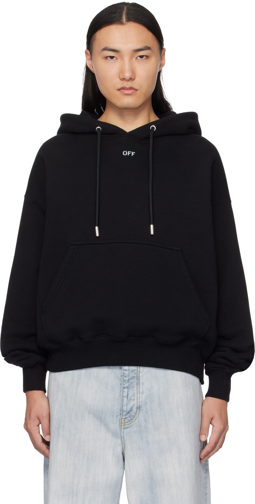 Sweatshirt Off-White Designer Vibe Arrow Hoodie Svart | OMBB085S25FLE00L1041