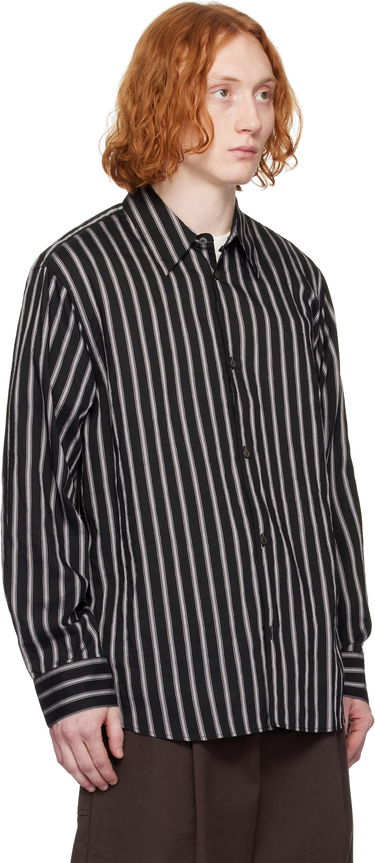 Skjorta Studio Nicholson Studio Nicholson Striped Button-Down Shirt Svart | VIEW SNM - 1126, 1