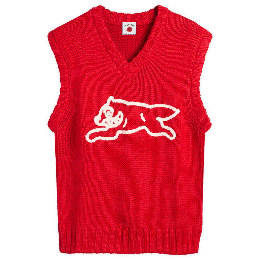 Väst BBC IceCream Running Dog Knit Vest, Size Large Röd | IC25331-RED
