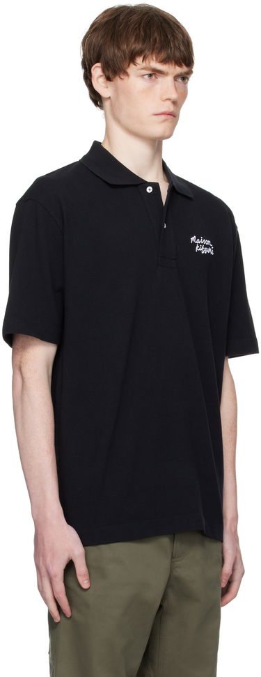 Polotröja MAISON KITSUNÉ Handwriting Comfort Polo Mörkblå | MM00201KP0001, 4