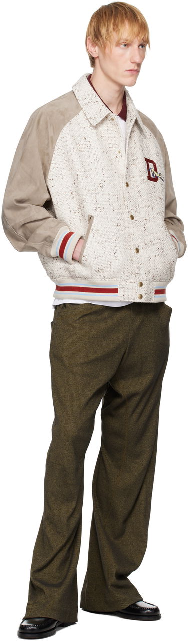 Bomberjacka Drôle de Monsieur Drôle De Monsieur 'Le Bomber Tweed' Leather Bomber Jacket Beige | G-JT220-CO181-EC, 3