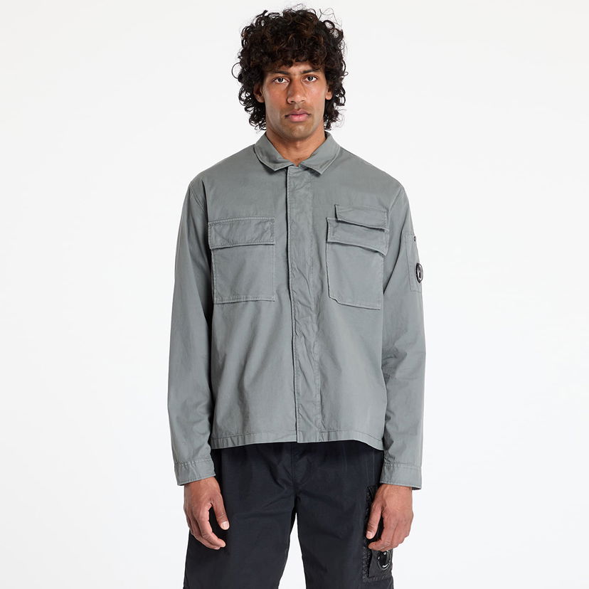 Skjorta C.P. Company C.P. Company Organic Gabardine Utility Lens Shirt Grå | 18CMSH128A110143G-935