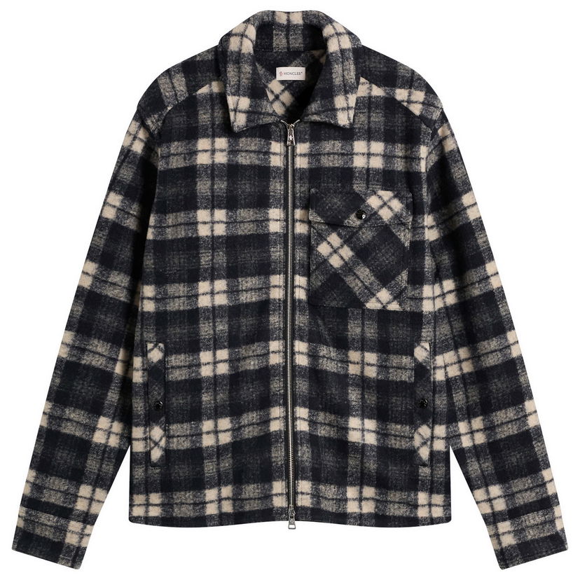 Skjorta Moncler Zip Check Overshirt, Size Large Flerfärgad | 2F000-19-89B55-F90