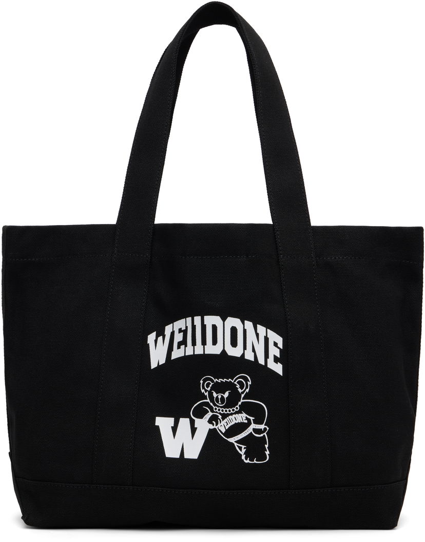 Tygpåse We11done We11done Varsity Canvas Tote Svart | WD-AB2-25-481-U-BK