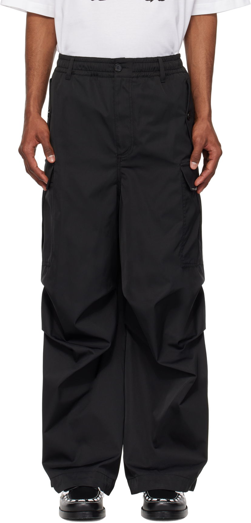 Cargo byxor Marni Marni Water-Repellent Taffeta Cargo Pants Svart | PUMU0247S0 UTP789