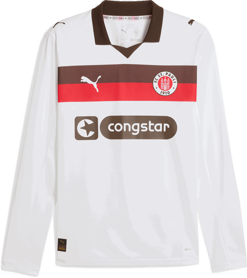 Jersey Puma FC St. Pauli Long Sleeve Away Jersey 2025/26 Vit | 783072-02