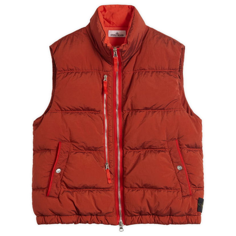 Väst Stone Island Stone Island EcoNyl Down Vest, Size Large Röd | K2S15G100006-V0018