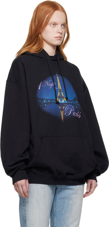 Sweatshirt VETEMENTS VETEMENTS 'Night In Paris' Oversized Hoodie Svart | UH76HD410B, 1
