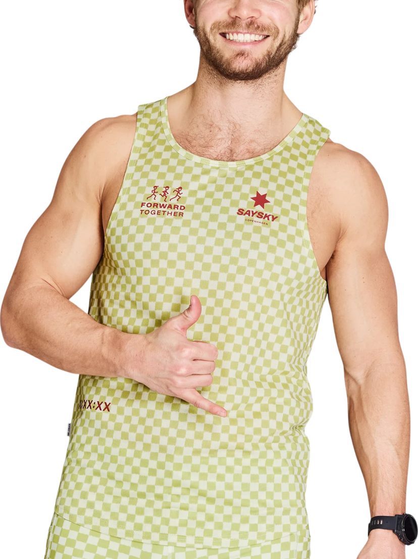 Linne Saysky Saysky Checker Combat Singlet Grön | nmrsi31c1034