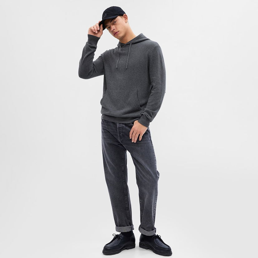 Sweatshirt GAP Cashsoft Hoodie Charcoal Heather Grå | 774229-01