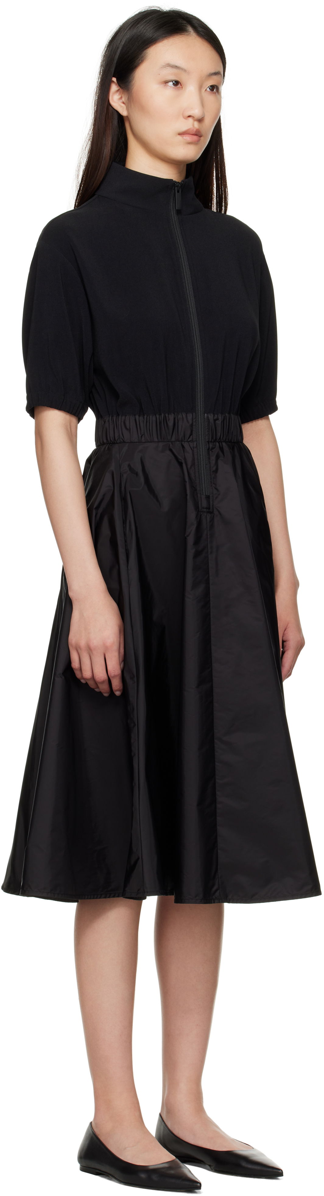 Klä Moncler Moncler Taffeta Skirt Midi Dress Svart | K20932G00013596WF, 1