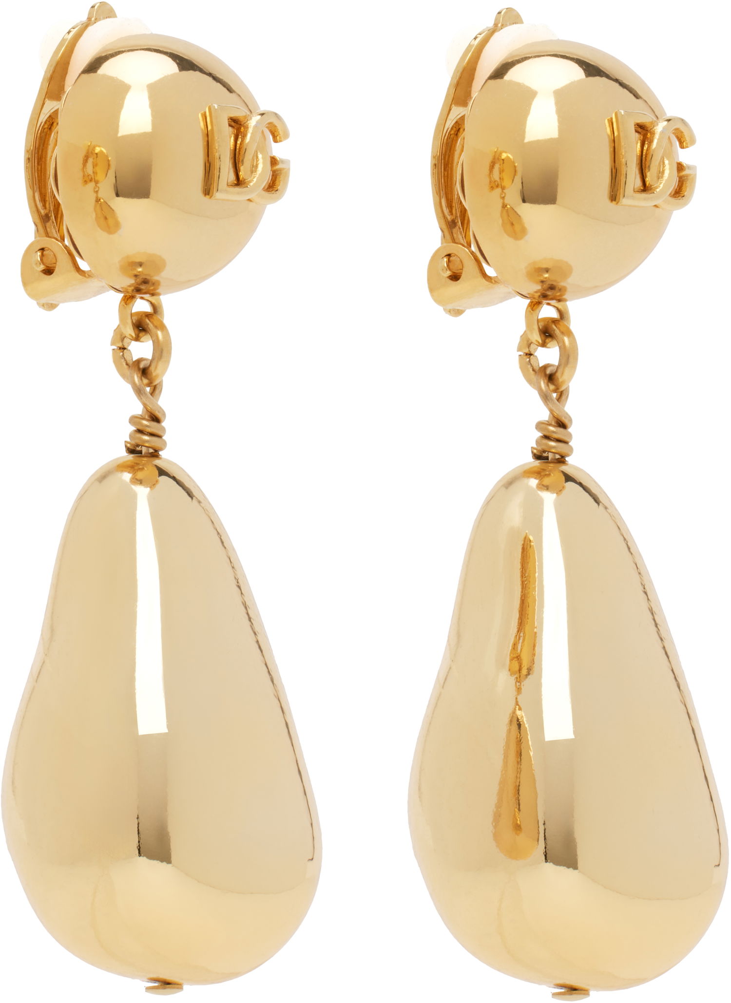 Örhängen Dolce & Gabbana Dolce & Gabbana Teardrop DG Logo Clip-on Earrings Metallisk | WER2Y1 W1111, 1