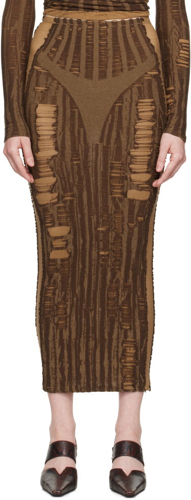Kjol Diesel Diesel M-Calina Distressed Midi Skirt Brun | A19220 0BJBI, 0