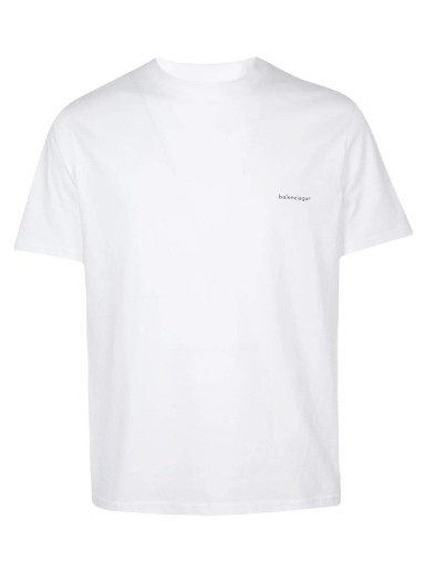 T-shirt Balenciaga Small Logo Print Regular Fit Cotton T-Shirt Vit | 556151TYK289000