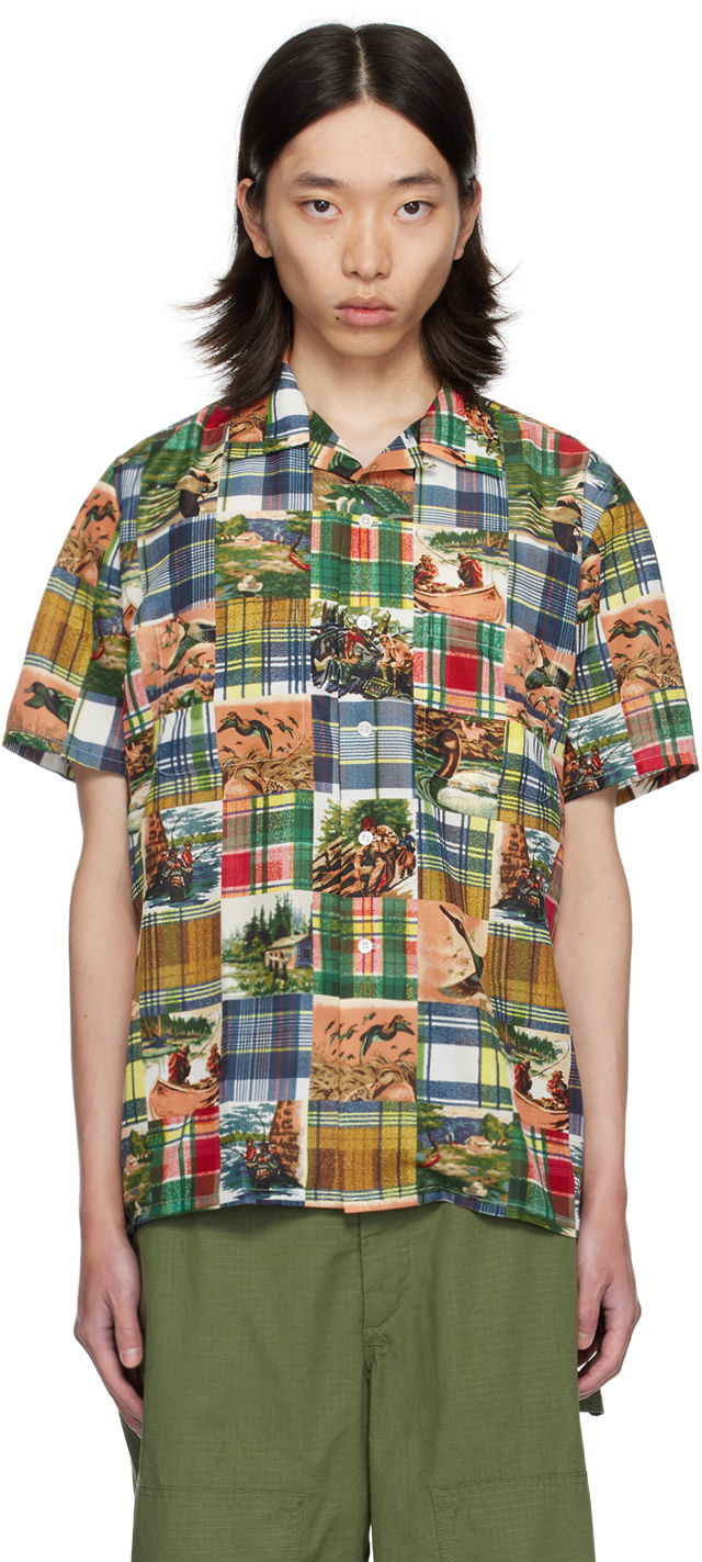 Skjorta BEAMS BEAMS PLUS Patchwork Print Short Sleeve Shirt Flerfärgad | 3801-0126-139