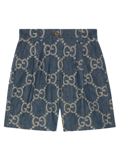 Shorts Gucci Jumbo GG Denim Shorts Mörkblå | 678807 XDBVD 4384