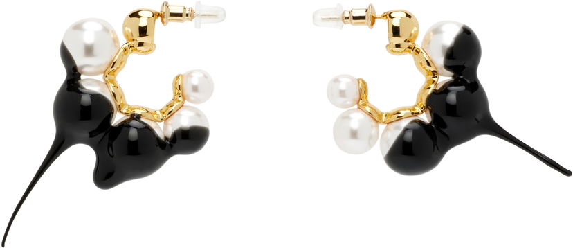 Örhängen Ottolinger Ottolinger Dipped Pearl Mini Hoop Earrings Vit | 125-902825-02