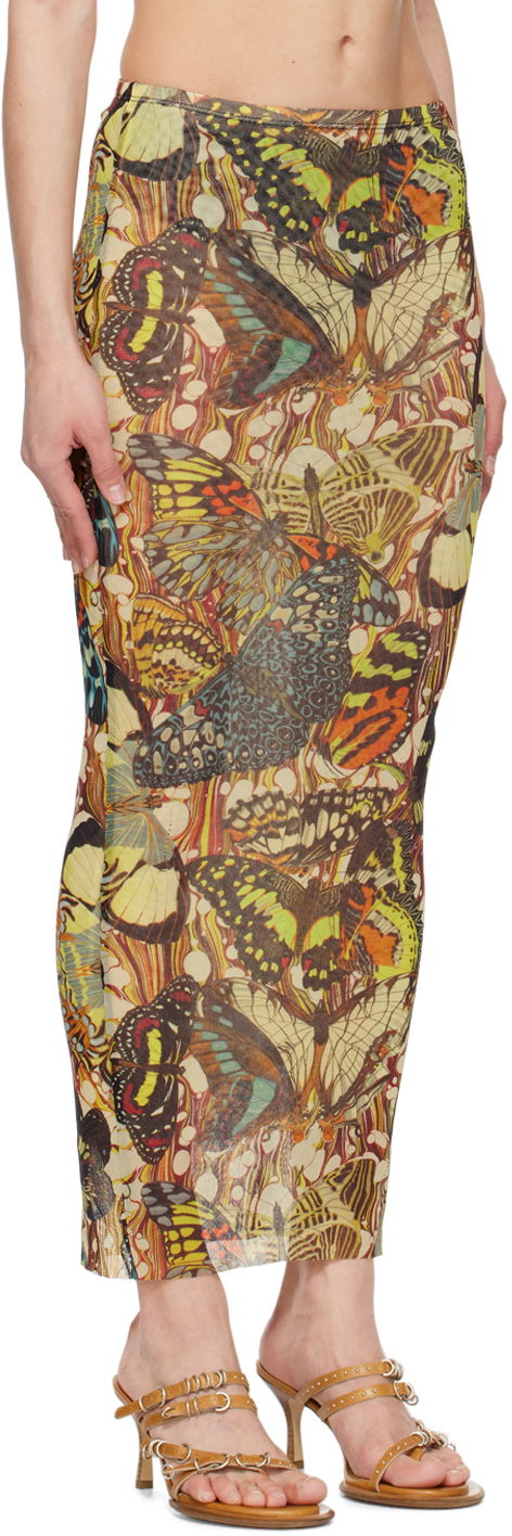 Kjol Jean Paul Gaultier Gaultier Butterfly Print Maxi Skirt Flerfärgad | 24/25-F-JU070-T545-1090, 1