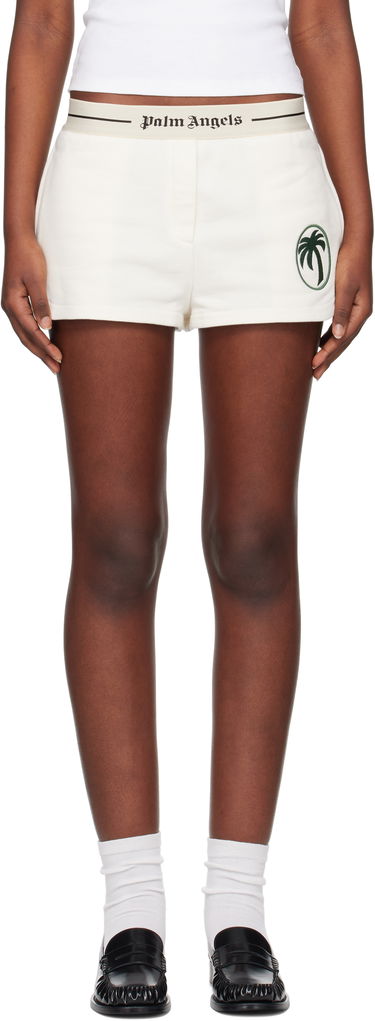 Shorts Palm Angels Palm Angels Oval Palm Sweat Shorts Vit | PWCI014S25FLE0010357, 0