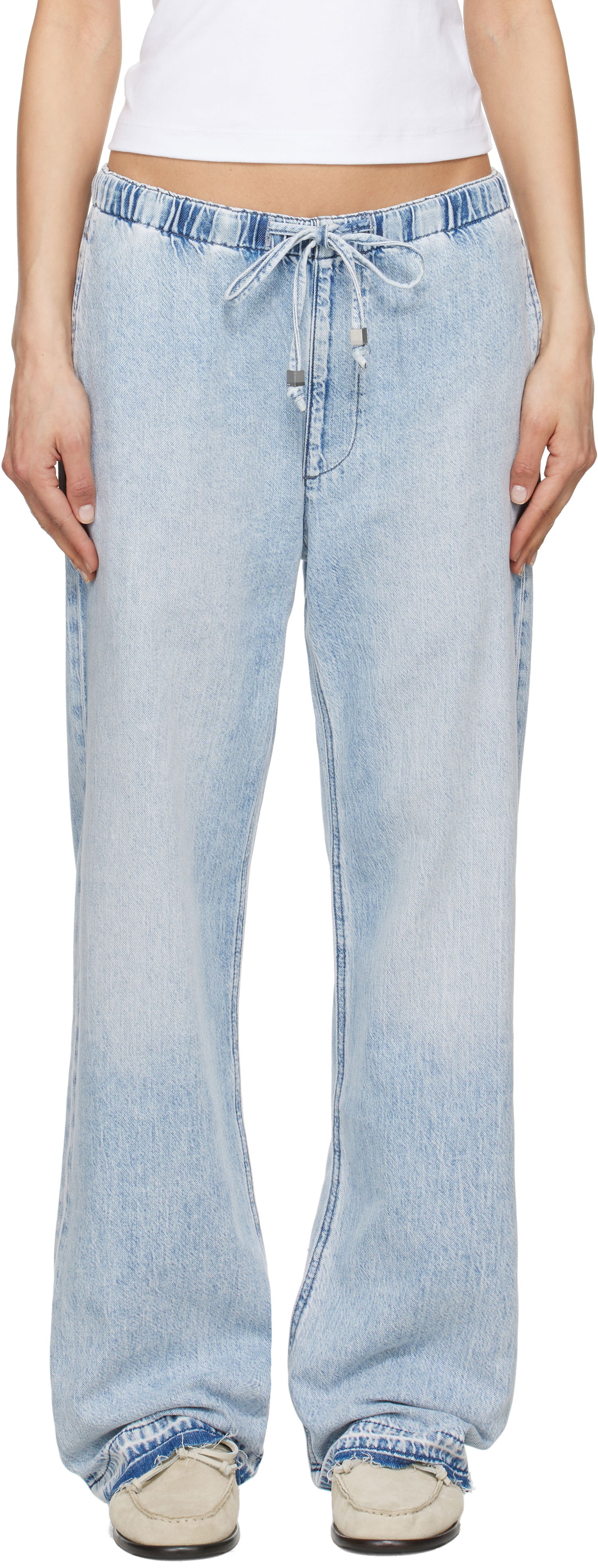 Jeans rag & bone rag & bone Logan Ultra Featherweight Wide-Leg Jeans Blå | WDD25S7009UFKI, 0