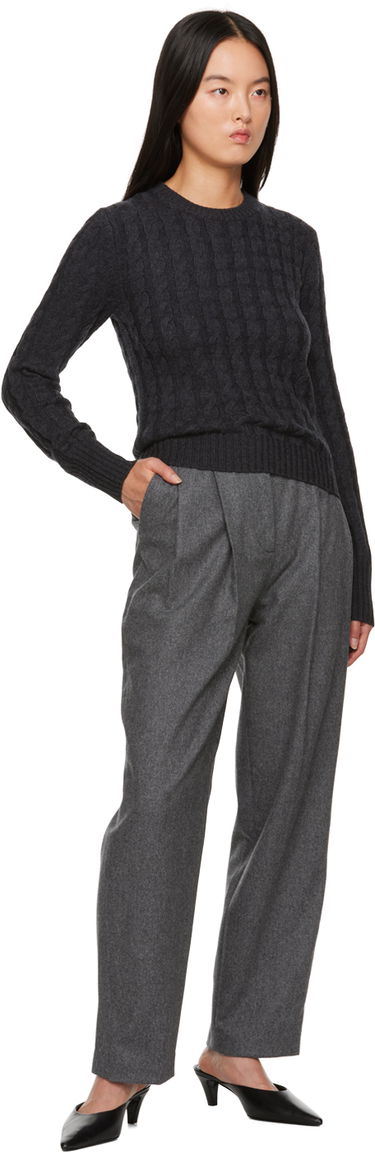 Sweater TOTEME TOTEME Cable Knit Sweater Grå | 234-WRTWTP172-YA0008, 3