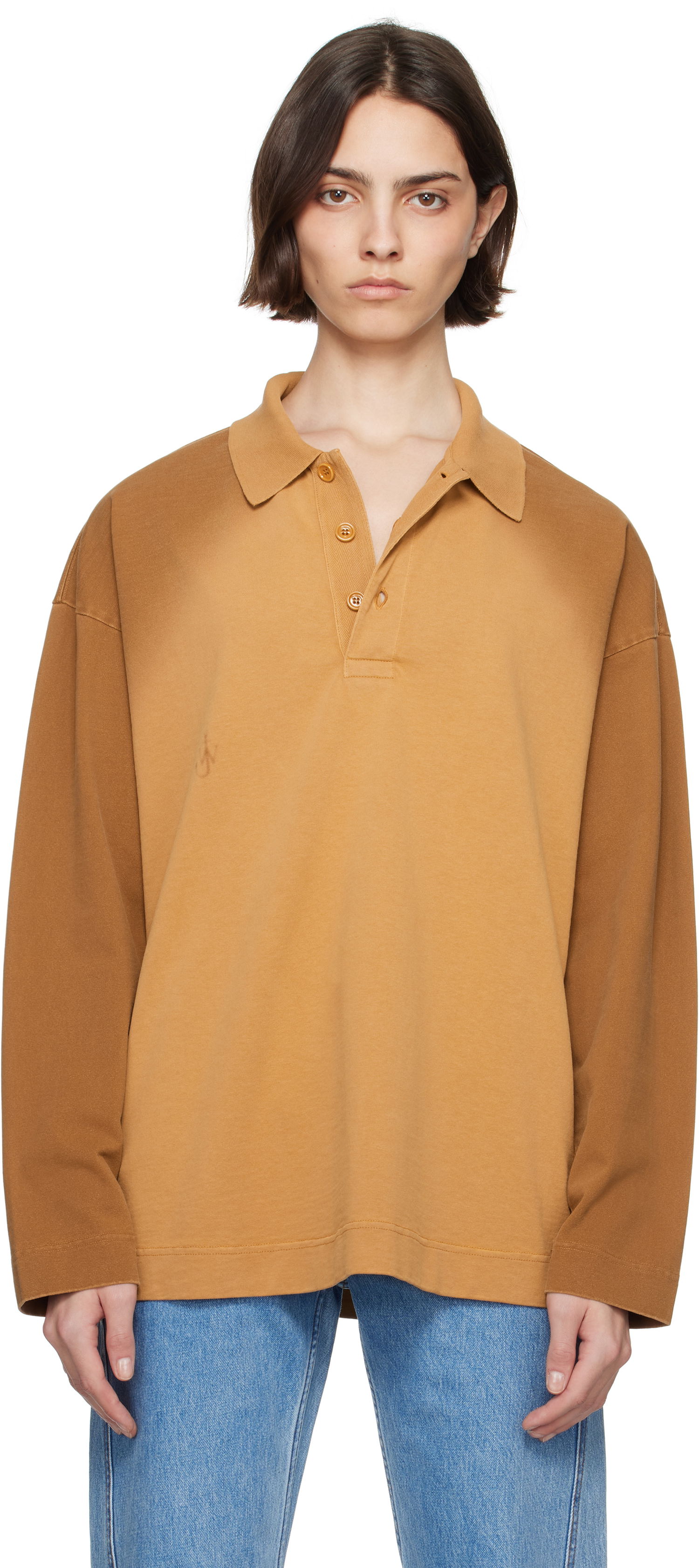 Sweater JW Anderson JW Anderson Long Sleeve Rugby Polo Brun | JO0268-PG1755, 0