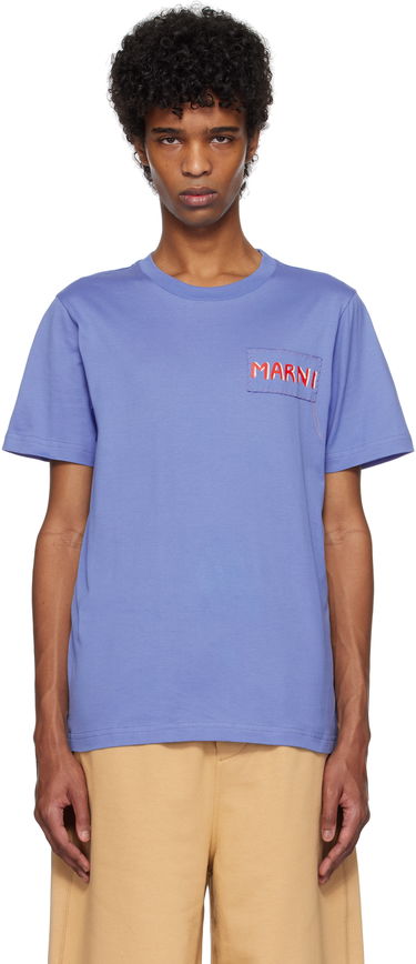 T-shirt Marni Marni Logo Patch T-Shirt Purpur | HUMU0198X0 UTC446, 0