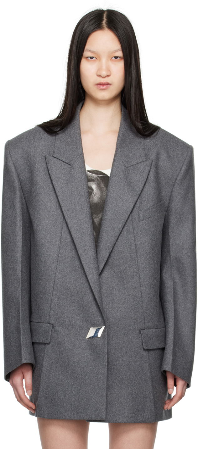 Rockar The Attico Attico Peaked Lapel Blazer Grå | 248WCG65 W055