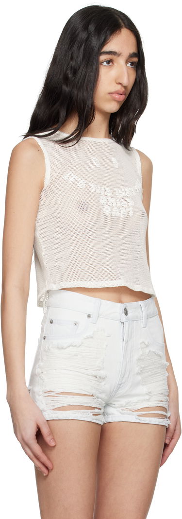 Linne Maison Margiela MM6 Maison Margiela Cotton Mesh Tank Top Vit | S62NL0052 M20111, 1