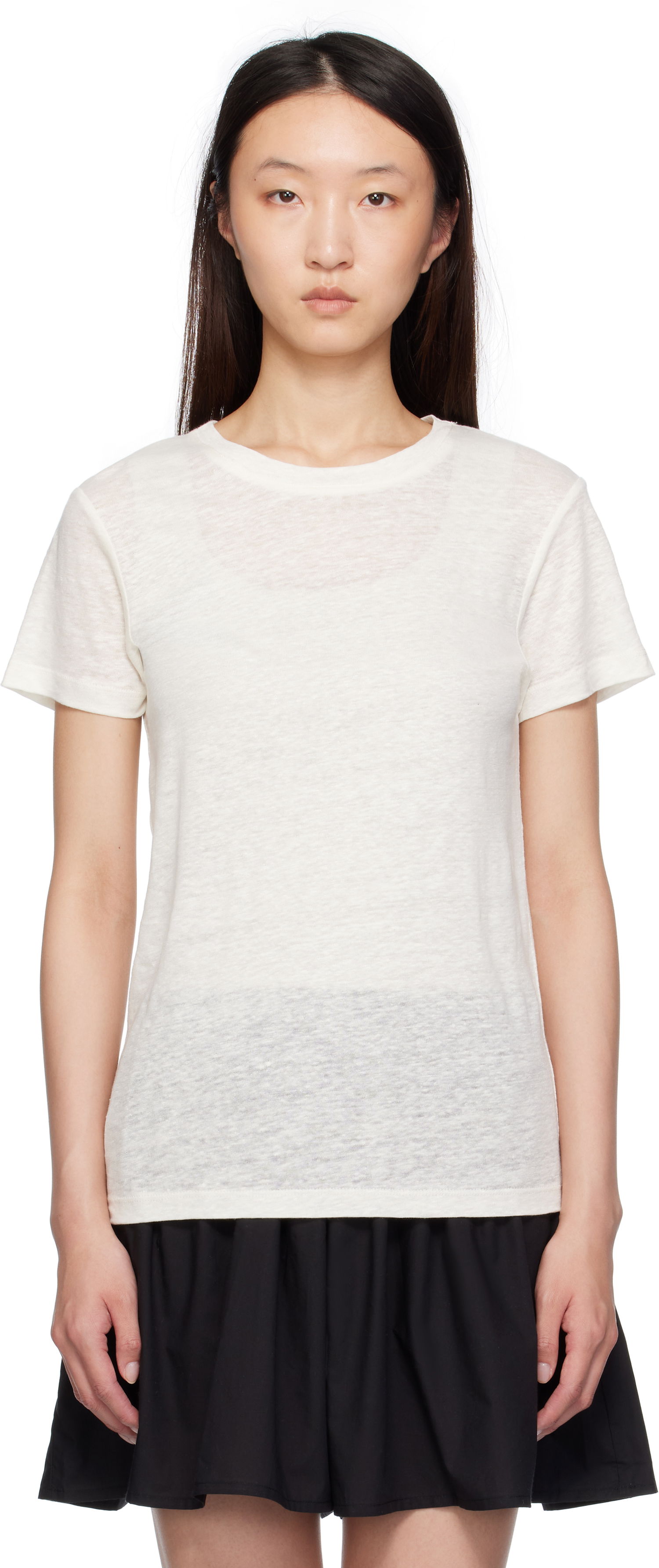 T-shirt Baserange Baserange Sevinc T-Shirt Vit | TOST-JL-SU25, 0