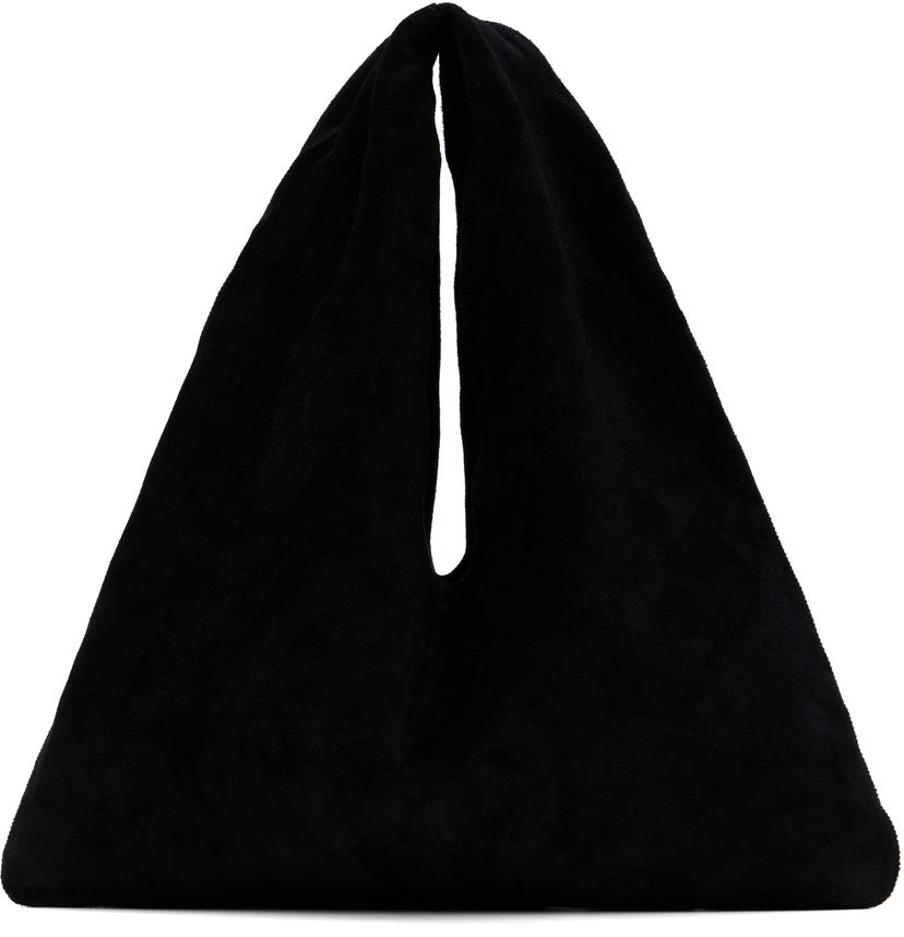 Handväska The Row The Row Small Bindle Suede Tote Svart | W1682-L613