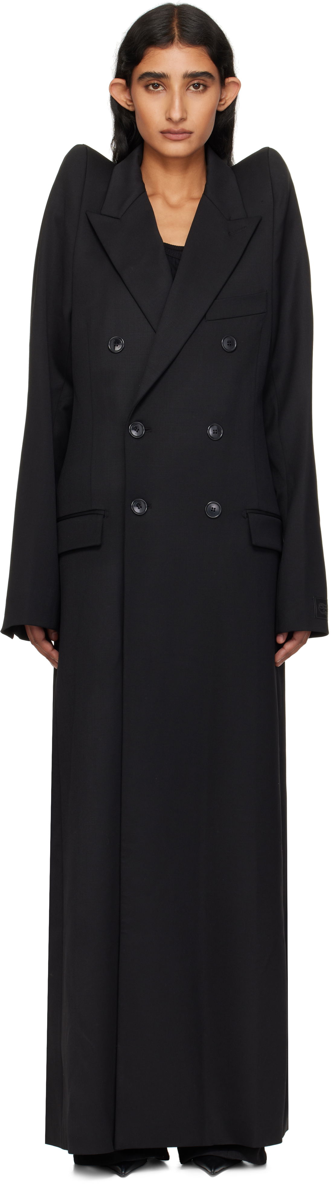 Rockar VETEMENTS VETEMENTS Tight Shoulder Tailored Coat Svart | UH76TC900B, 0