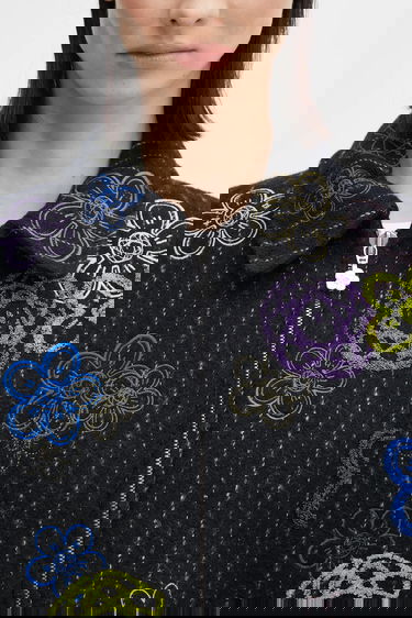 Bomberjacka KENZO Futura Embroidered Textured Bomber Jacket Svart | FF62BL2409GM, 3