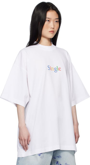T-shirt VETEMENTS Vetements 'Single' Oversized T-Shirt Vit | UA66TR700W, 1