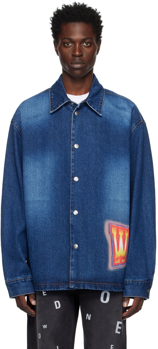 Skjorta We11done Painted Denim Jacket Blå | WD-DJ3-22-312-U-BL