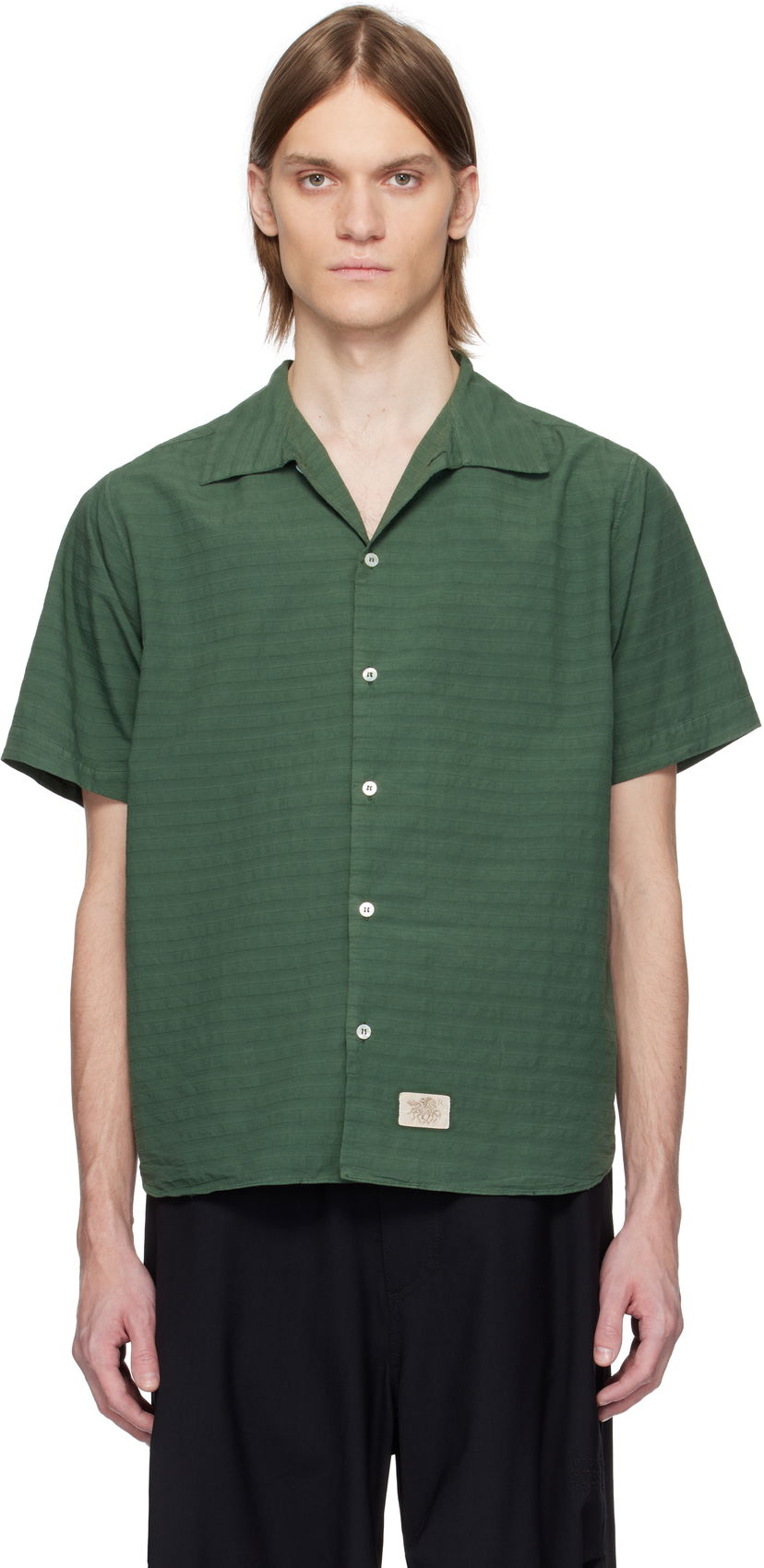 Skjorta Ranra RANRA Sun Stripy Cotton Shirt Grön | AMSS25SS01594