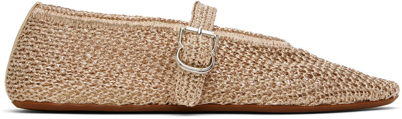 Klä Alaïa ALAÏA Open Knit Ballerina Flats Beige | AA3A029TK047