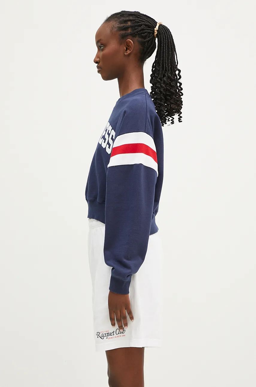 Sweatshirt Sporty & Rich Wellness Ivy Print Crop Sweatshirt Blå | WS058S406WN, 1