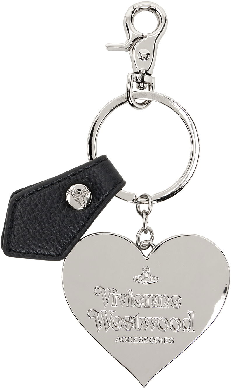 Nyckelringar Vivienne Westwood Mirror Heart Orb Keychain Svart | 8203010XU-OM0009-, 1