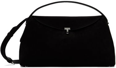 Handväska TOTEME TOTEME T-Lock Top Handle Suede Shoulder Bag Svart | 234-WAL961-LE0004, 0