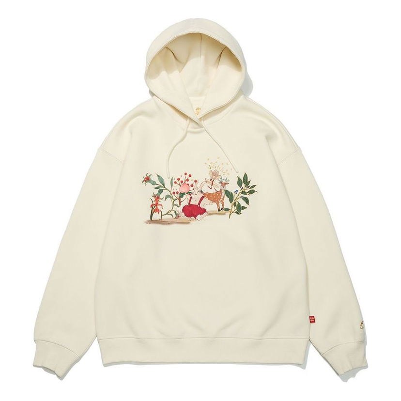 Sweatshirt Li-Ning Lifestyle Graphic Printed Hoodie Beige | AWDT056-8