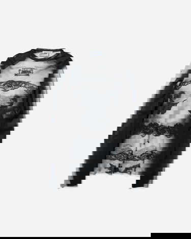 T-shirt Jean Paul Gaultier Lace Marinière Top Svart | 2431FTO228-T564 000201, 0