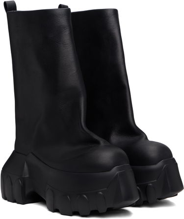 Sneakers och skor Rick Owens Rick Owens Hollywood Flared Mega Tractor Boots Svart | RR01E5864 LCH, 3
