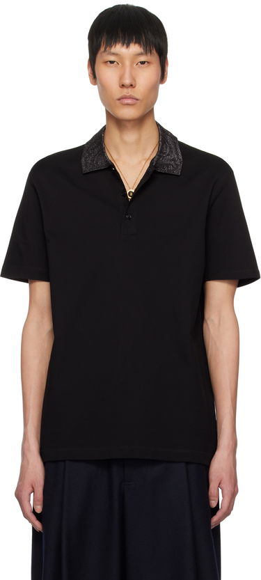 Polotröja Versace Versace Barocco Embroidered-Collar Polo Svart | 1013906_1A12966, 0