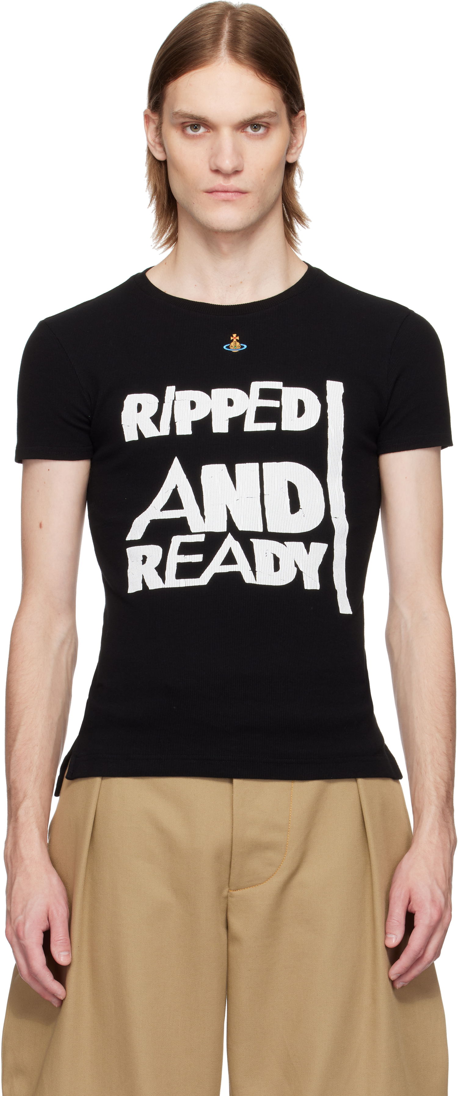 T-shirt Vivienne Westwood Vivienne Westwood 'Ripped & Ready' T-Shirt Svart | 3G01003I-J009C-, 0
