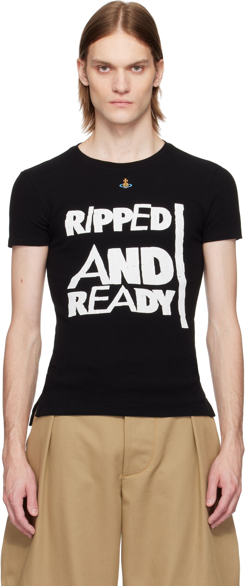 T-shirt Vivienne Westwood Vivienne Westwood 'Ripped & Ready' T-Shirt Svart | 3G01003I-J009C-