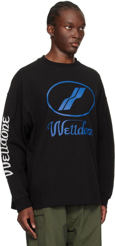Sweatshirt We11done Long Sleeve Print T-Shirt Svart | WD-TP4-20-712-U-BK, 1