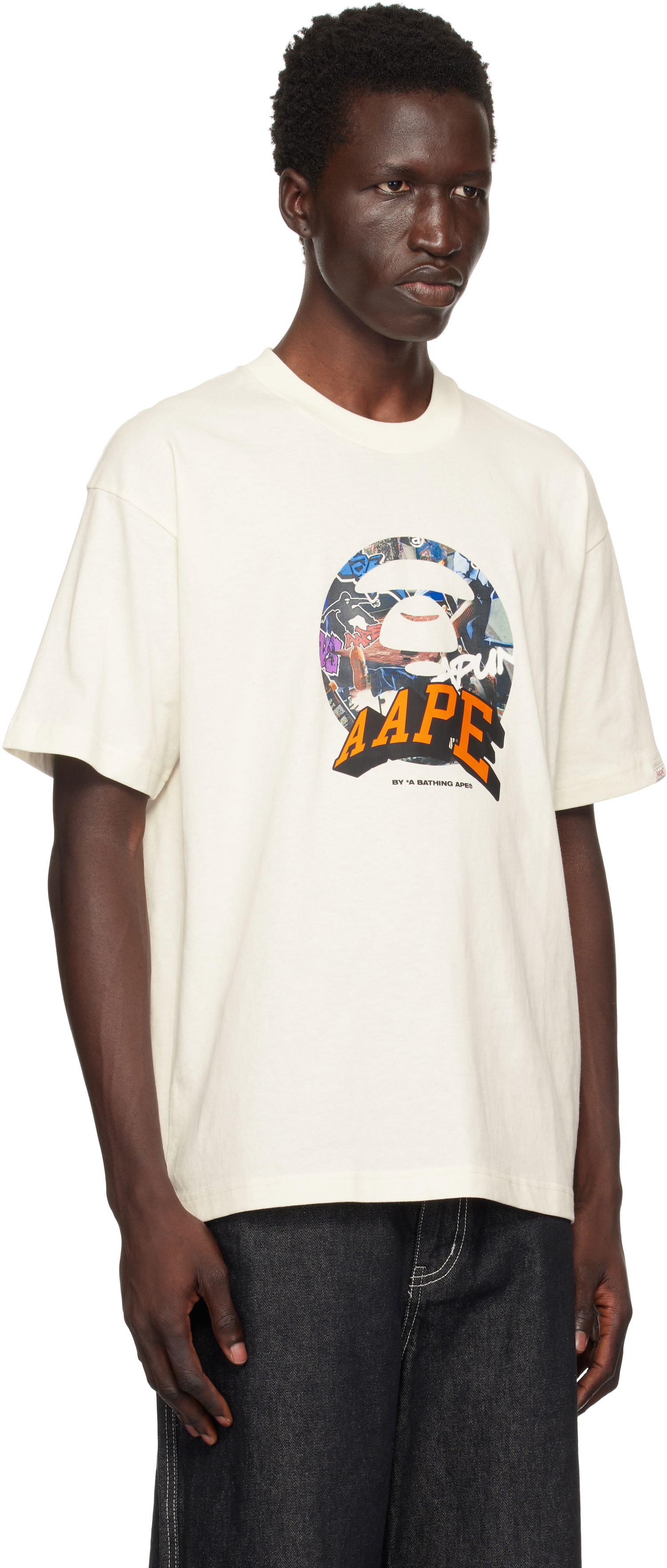 T-shirt AAPE by A Bathing Ape AAPE by A Bathing Ape Theme Graphic T-Shirt Vit | AAPTEM1551XXNIVX, 1