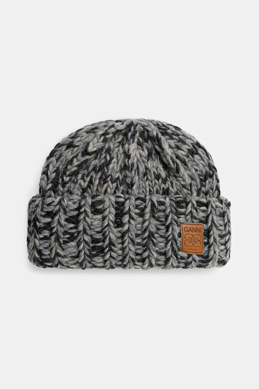 Mössa GANNI Graphic Wool Hand Knit Beanie Flerfärgad | A6904