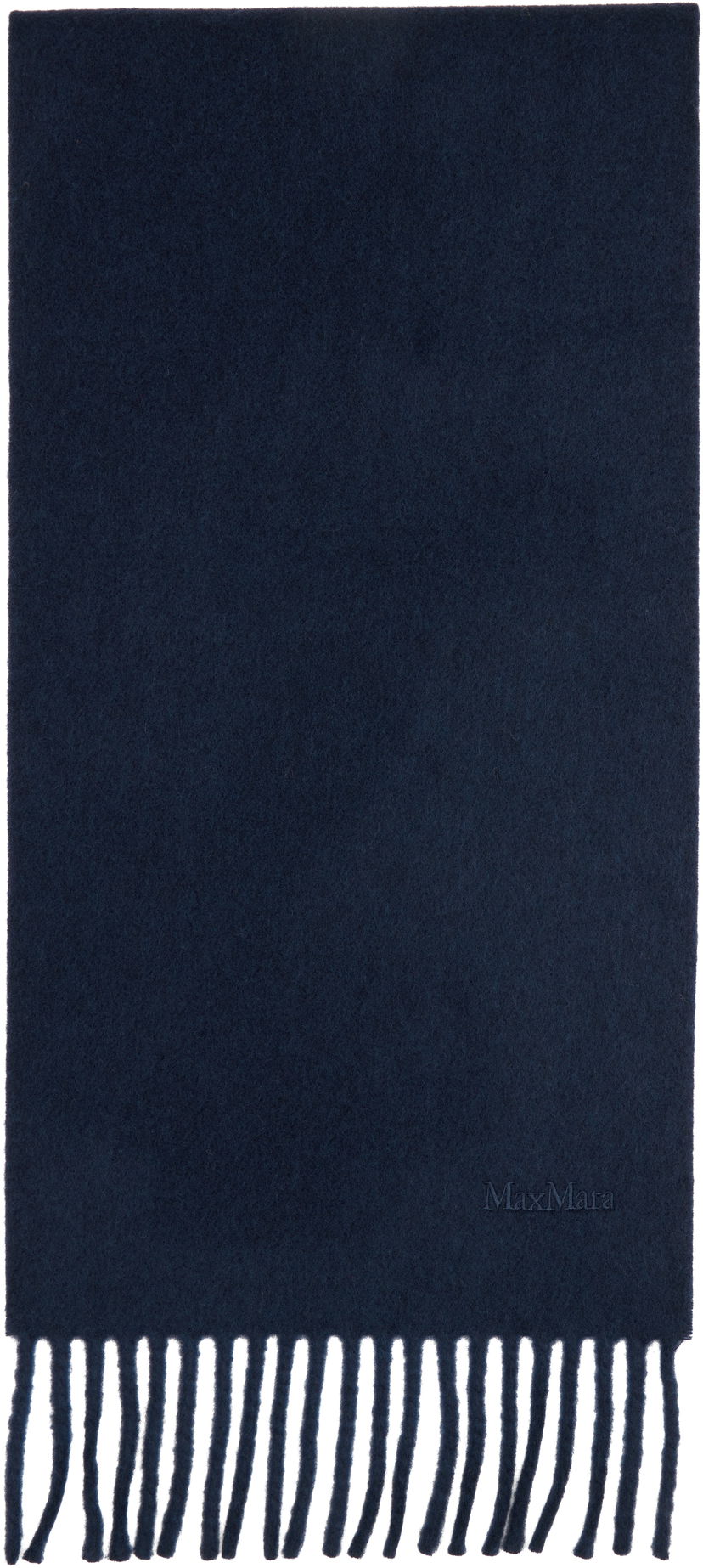 Halsduk Max Mara Scilli Fringed Scarf Mörkblå | 2524546052600